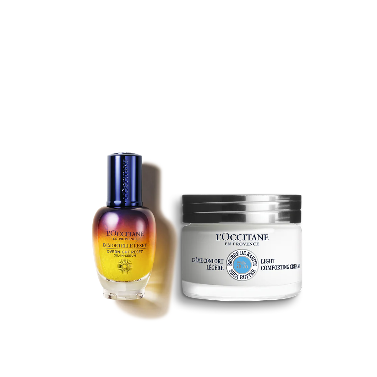 Duet serum Immortelle Reset i Lekki kojący krem Masło Shea